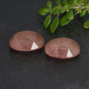 2.52캐럿 천연 허니 레드 안데신 라브라도라이트 보석, 타원형 컷, 8.2×6.1 mm, 투명한