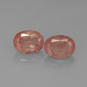 캐럿 천연 허니 레드 안데신 라브라도라이트 보석, 투명한, 8.1×6.1 mm, 투명/반투명