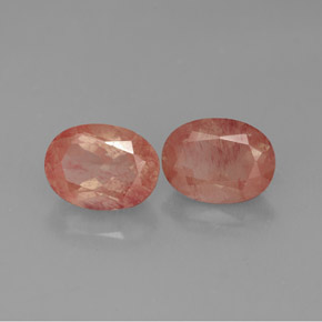 캐럿 천연 허니 레드 안데신 라브라도라이트 보석, 투명한, 8.1×6.1 mm, 투명/반투명