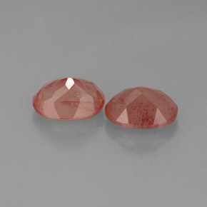 캐럿 천연 허니 레드 안데신 라브라도라이트 보석, 투명한, 8.1×6.1 mm, 투명/반투명