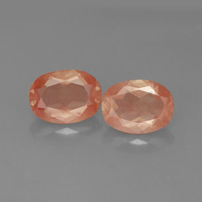 캐럿 천연 허니 레드 안데신 라브라도라이트 보석, 타원형 컷, 8.2×6.1 mm, 투명한