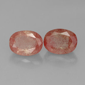 캐럿 천연 허니 레드 안데신 래브라도라이트 보석, 타원형 컷, 투명한