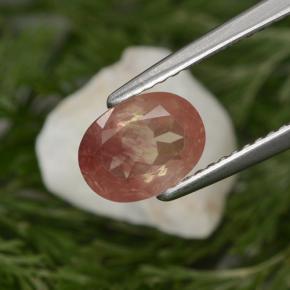 1.29캐럿 천연 허니 레드 안데신 래브라도라이트, 타원형 컷, VVS-VS