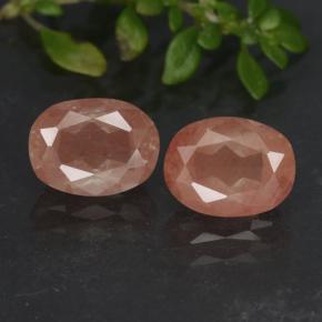 2.81캐럿 천연 허니 레드 안데신 라브라도라이트 보석, 타원형 컷, 8.3×6.2 mm, 투명한