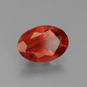 0.79캐럿 천연 허니 레드 안데신 라브라도라이트, 타원형 컷, 8.1×5.8 mm, VS