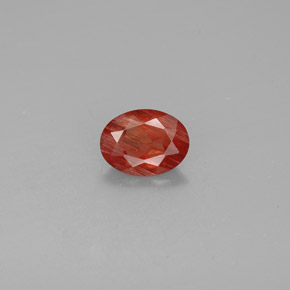 0.96캐럿 천연 허니 레드 안데신 라브라도라이트, 타원형 컷, 8.1×6.1 mm, VS