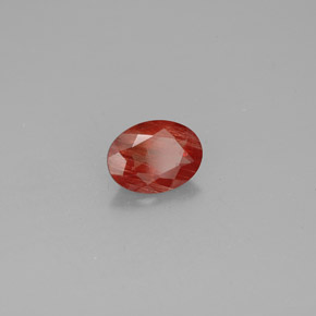 0.96캐럿 천연 허니 레드 안데신 라브라도라이트, 타원형 컷, 8.1×6.1 mm, VS