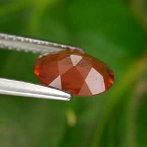0.85캐럿 천연 허니 레드 안데신 라브라도라이트, 타원형 컷, VS