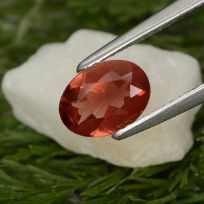 0.80캐럿 천연 허니 레드 안데신 라브라도라이트, 타원형 컷, 8.2×6.1 mm, VS
