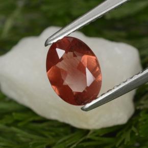0.80캐럿 천연 허니 레드 안데신 라브라도라이트, 타원형 컷, 8.2×6.1 mm, VS