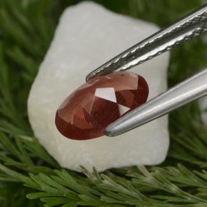 0.80캐럿 천연 허니 레드 안데신 라브라도라이트, 타원형 컷, 8.2×6.1 mm, VS