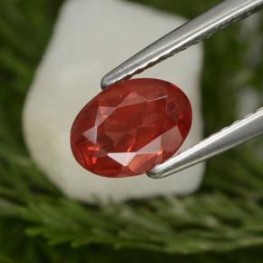 0.84캐럿 천연 허니 레드 안데신 라브라도라이트, 타원형 컷, 7.8×5.8 mm, VS-SI