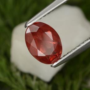 0.84캐럿 천연 허니 레드 안데신 라브라도라이트, 타원형 컷, 7.8×5.8 mm, VS-SI