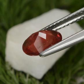 0.84캐럿 천연 허니 레드 안데신 라브라도라이트, 타원형 컷, 7.8×5.8 mm, VS-SI