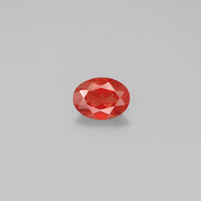 0.86캐럿 천연 허니 오렌지 안데신 라브라도라이트, 타원형 컷, 7.9×5.8 mm, VS-SI