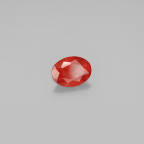 0.86캐럿 천연 허니 오렌지 안데신 라브라도라이트, 타원형 컷, 7.9×5.8 mm, VS-SI