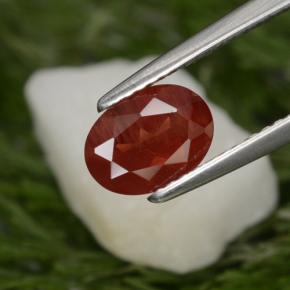 0.98캐럿 천연 허니 레드 안데신 라브라도라이트, 타원형 컷, 7.9×5.9 mm, SI