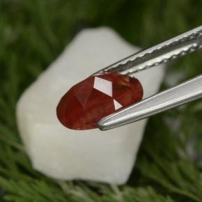 0.98캐럿 천연 허니 레드 안데신 라브라도라이트, 타원형 컷, 7.9×5.9 mm, SI