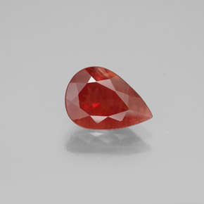 1.40캐럿 천연 허니 레드 안데신 라브라도라이트, 배 모양, 10×7 mm, SI
