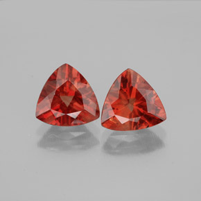캐럿 천연 허니 오렌지 안데신 라브라도라이트 보석, 트릴리언, 7.4×7.2 mm, VVS-VS
