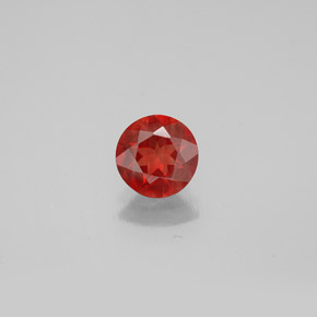 0.64캐럿 천연 허니 레드 안데신 라브라도라이트, 라운드 컷, 6.11 mm, VVS-VS