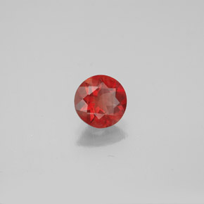 0.64캐럿 천연 허니 레드 안데신 라브라도라이트, 라운드 컷, 6.11 mm, VVS-VS