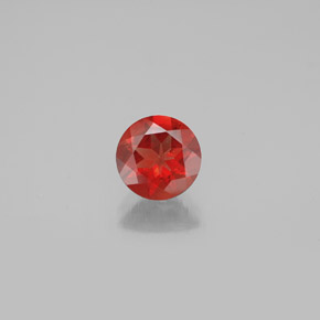 0.64캐럿 천연 허니 오렌지 안데신 라브라도라이트, 라운드 컷, 6.12 mm, VVS-VS