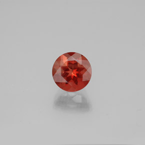 0.80캐럿 천연 허니 오렌지 안데신 래브라도라이트, 라운드 컷, VVS-VS