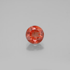 0.65캐럿 천연 허니 오렌지 안데신 라브라도라이트, 라운드 컷, 6.06 mm, VS