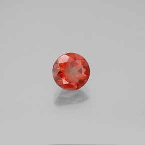 0.65캐럿 천연 허니 오렌지 안데신 라브라도라이트, 라운드 컷, 6.06 mm, VS
