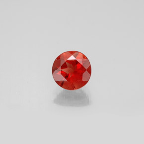0.61캐럿 천연 허니 오렌지 안데신 라브라도라이트, 라운드 컷, 5.85 mm, VVS-VS