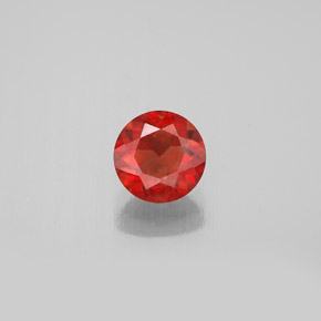 0.76캐럿 천연 허니 오렌지 안데신 래브라도라이트, 라운드 컷, VS