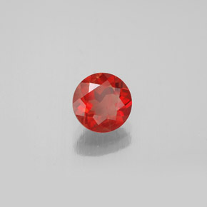 0.76캐럿 천연 허니 오렌지 안데신 래브라도라이트, 라운드 컷, VS