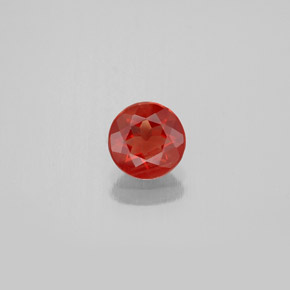 0.57캐럿 천연 허니 오렌지 안데신 라브라도라이트, 라운드 컷, 5.84 mm, VS