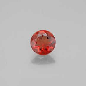 0.65캐럿 천연 허니 오렌지 안데신 라브라도라이트, 라운드 컷, 6.13 mm, VS