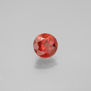 0.65캐럿 천연 허니 오렌지 안데신 라브라도라이트, 라운드 컷, 5.81 mm, VS