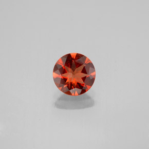 0.62캐럿 천연 허니 오렌지 안데신 라브라도라이트, 라운드 컷, 6.13 mm, VS