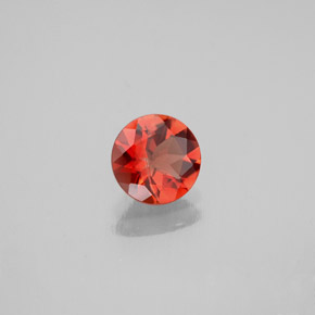 0.62캐럿 천연 허니 오렌지 안데신 라브라도라이트, 라운드 컷, 6.13 mm, VS