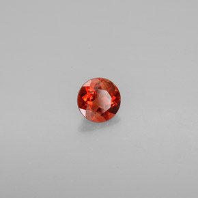 0.71캐럿 천연 허니 오렌지 안데신 라브라도라이트, 라운드 컷, 6.05 mm, VS