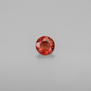 0.54캐럿 천연 허니 오렌지 안데신 라브라도라이트, 라운드 컷, 5.75 mm, VS