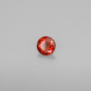 0.54캐럿 천연 허니 오렌지 안데신 라브라도라이트, 라운드 컷, 5.75 mm, VS
