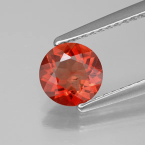 0.65캐럿 천연 허니 오렌지 안데신 라브라도라이트, 라운드 컷, 6.14 mm, VS