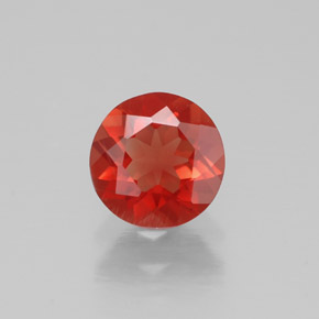 0.56캐럿 천연 레드 오렌지 안데신 라브라도라이트, 라운드 컷, 5.84 mm, VVS-VS