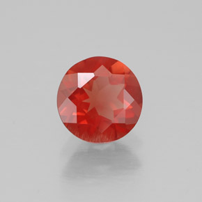 0.56캐럿 천연 레드 오렌지 안데신 라브라도라이트, 라운드 컷, 5.84 mm, VVS-VS
