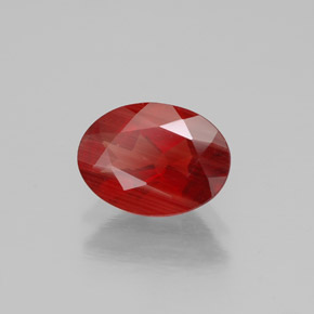 0.80캐럿 천연 오렌지 레드 안데신 라브라도라이트, 타원형 컷, 7.9×5.8 mm, VVS-VS
