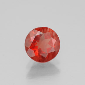 0.60캐럿 천연 오렌지 레드 안데신 라브라도라이트, 라운드 컷, 5.88 mm, VS