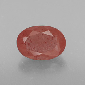 0.74캐럿 천연 허니 레드 안데신 라브라도라이트, 타원형 컷, 7.1×5 mm, 투명한