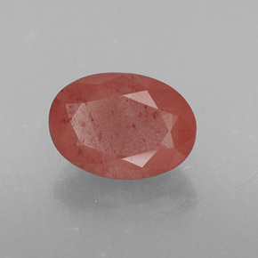 0.74캐럿 천연 허니 레드 안데신 라브라도라이트, 타원형 컷, 7.1×5 mm, 투명한