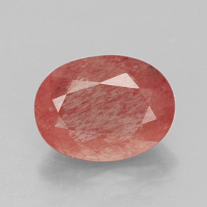 1.22캐럿 천연 허니 레드 안데신 라브라도라이트, 투명한, 8.3×6.3 mm, 투명/반투명