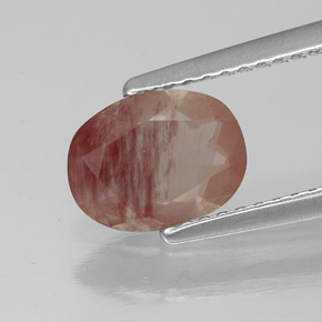 1.04캐럿 천연 허니 레드 안데신 래브라도라이트, 투명한, 투명/반투명